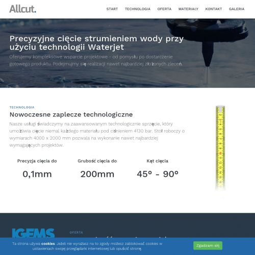 Cięcie granitu wodą - Warszawa