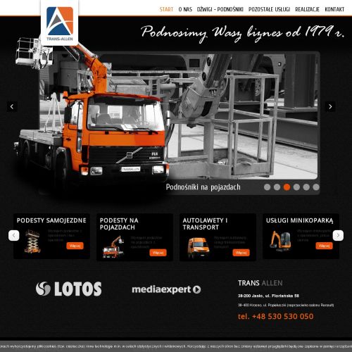 Podnośnik koszowy na gąsienicach w Jaśle